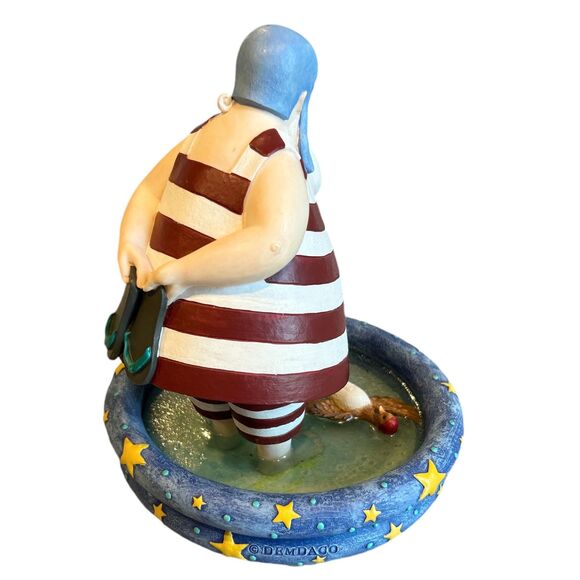 DEMDACO Bennington Christmas Summer Santa Figurine Wading In Pool - Picture 4 of 7